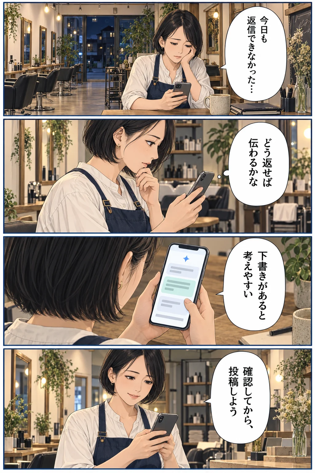 口コミ返信サービスの広告漫画制作サンプル