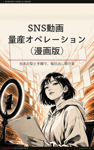 SNS動画 量産オペレーション（漫画版）: 台本の型と手順で、毎日出し続ける (株式会社バーニングトライブ) 表紙